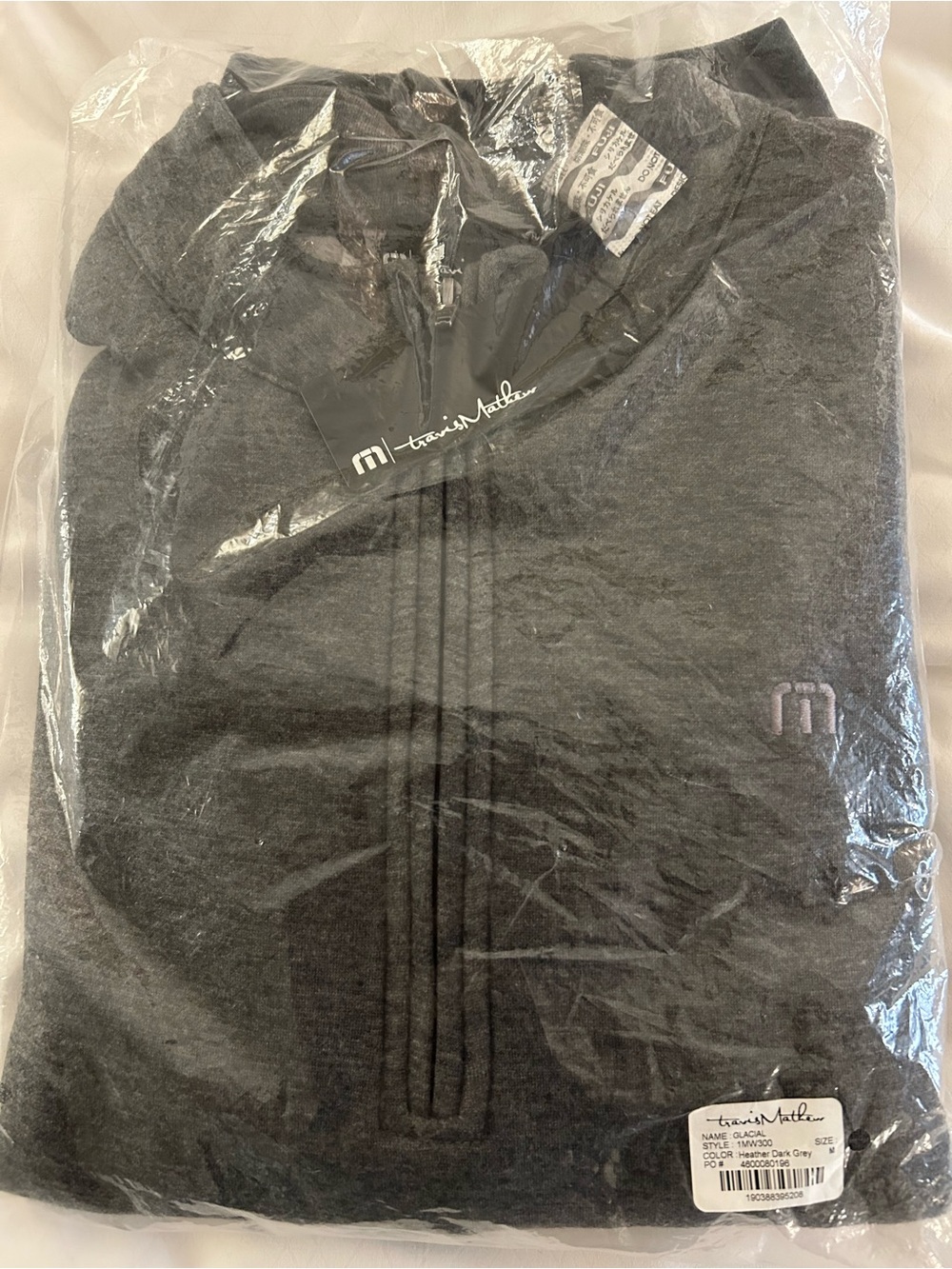 Travis Mathew Performance Dark Gray Quarter-Zip Pullover